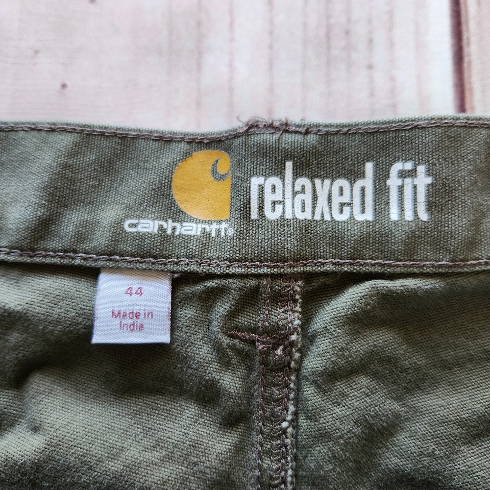Carhartt Rugged Flex Relaxed Fit Canvas Utility Work Short Olive, Men's Size 44 - Picture 2 of 9